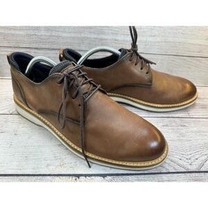 Cole Haan Osborn Grand Plain Toe Derby Shoes US 9.5M Oxford British Tan Leather